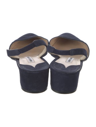 Manolo Blahnik Aspro Suede Slingback Flats
