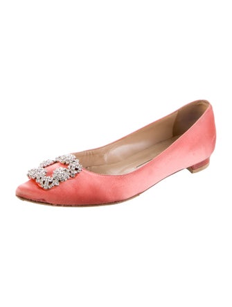 Manolo Blahnik Hangisi Satin Ballet Flats