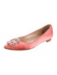 Manolo Blahnik Hangisi Satin Ballet Flats