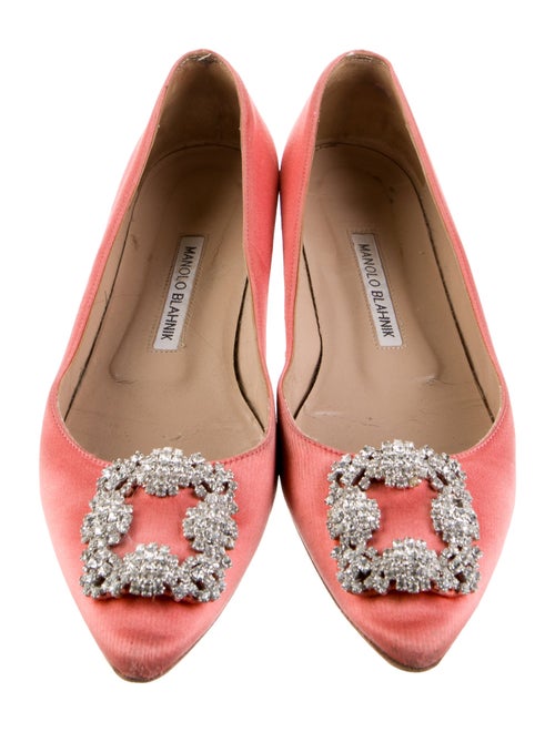 Manolo Blahnik Hangisi Satin Ballet Flats