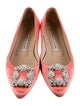 Manolo Blahnik Hangisi Satin Ballet Flats