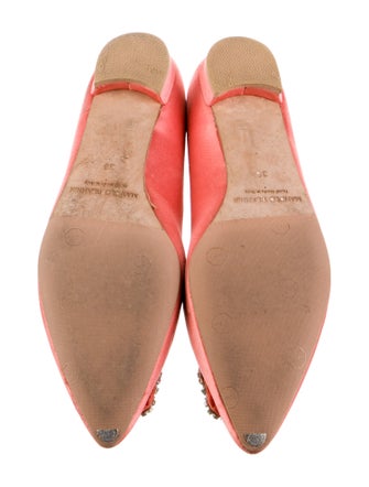 Manolo Blahnik Hangisi Satin Ballet Flats