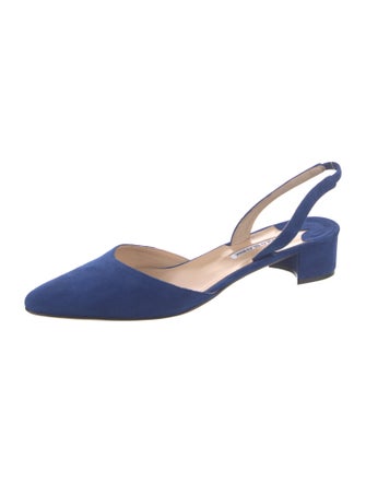 Manolo Blahnik Aspro 30 Suede Slingback Pumps