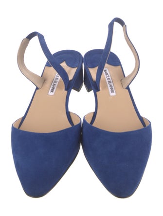 Manolo Blahnik Aspro 30 Suede Slingback Pumps