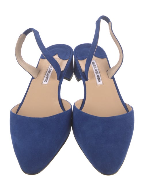 Manolo Blahnik Aspro 30 Suede Slingback Pumps