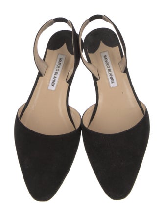 Manolo Blahnik Aspro Suede Slingback Flats