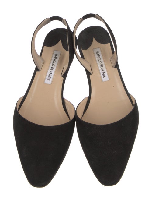 Manolo Blahnik Aspro Suede Slingback Flats