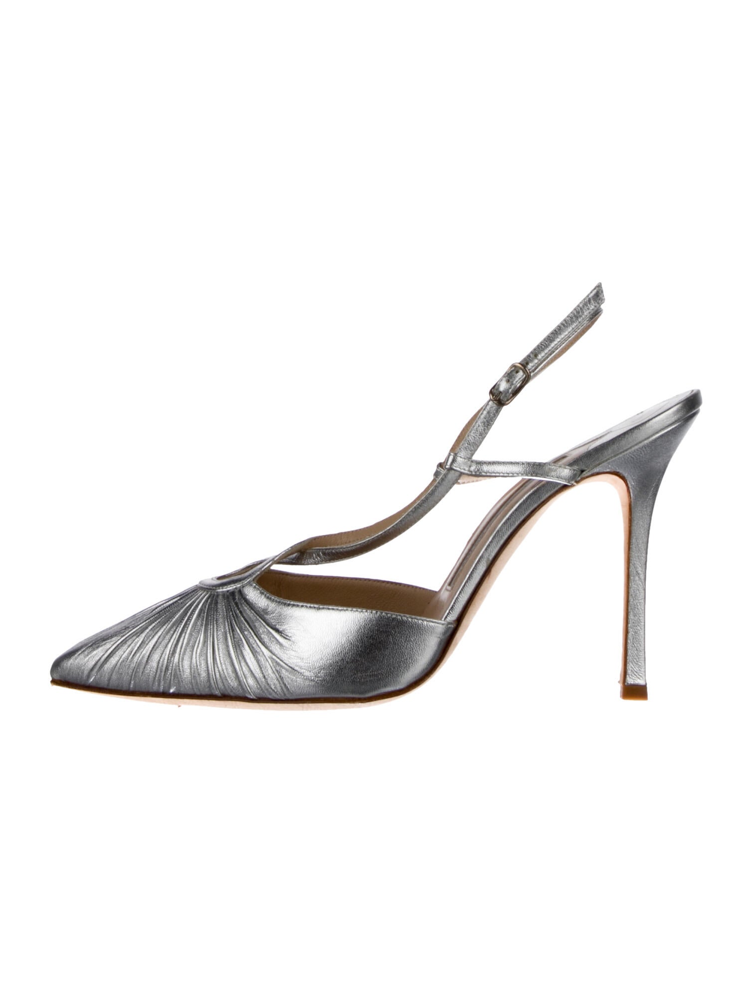 Manolo Blahnik Piggino Leather Slingback Pumps