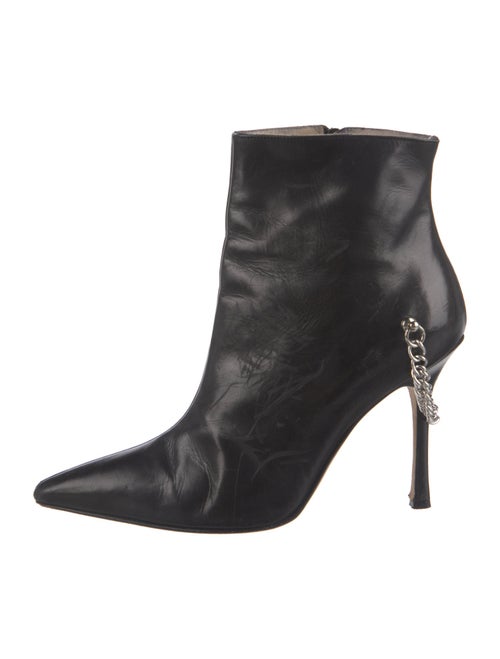 Manolo Blahnik Leather Chain-Link Accents Boots