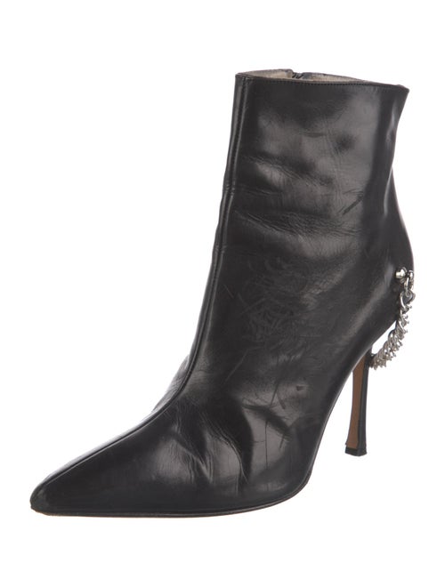 Manolo Blahnik Leather Chain-Link Accents Boots