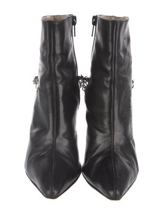 Manolo Blahnik Leather Chain-Link Accents Boots