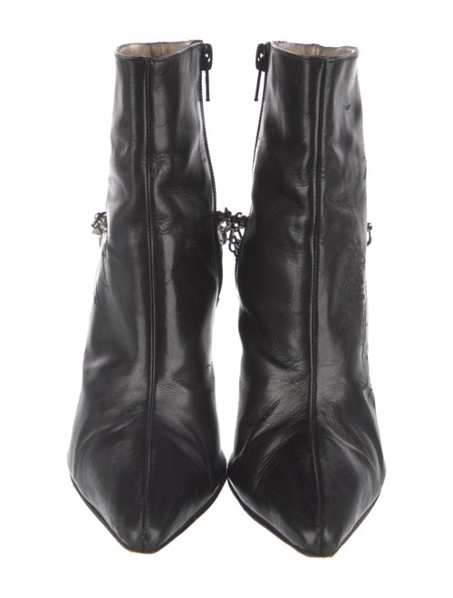 Manolo Blahnik Leather Chain-Link Accents Boots