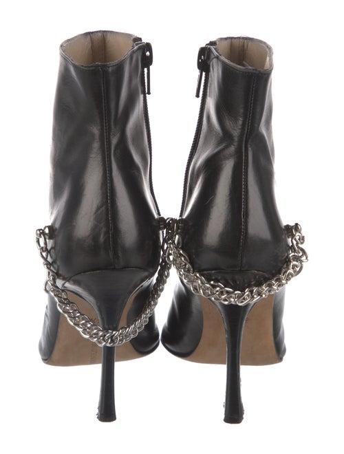 Manolo Blahnik Leather Chain-Link Accents Boots