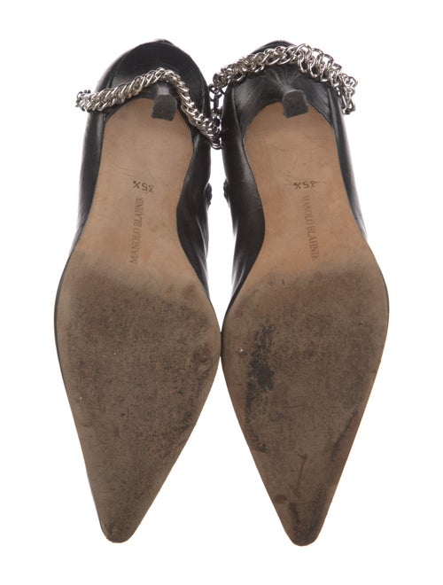 Manolo Blahnik Leather Chain-Link Accents Boots