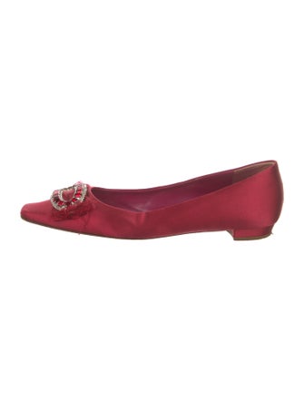 Manolo Blahnik Hangisi Satin Ballet Flats