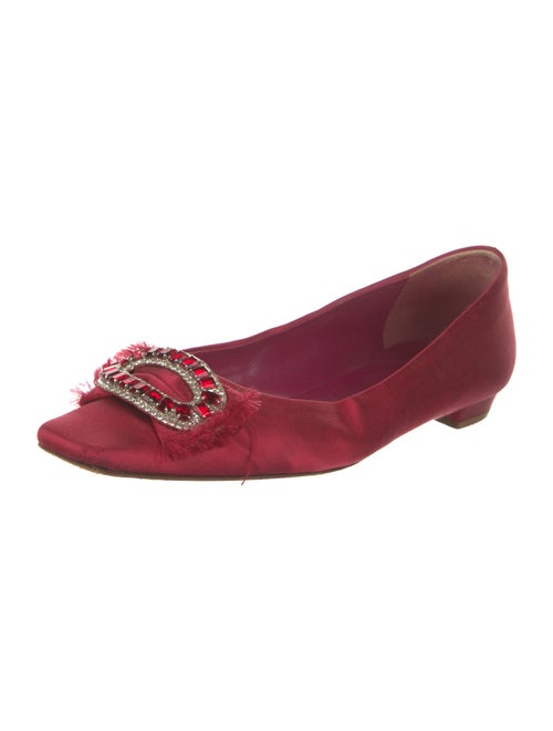 Manolo Blahnik Hangisi Satin Ballet Flats