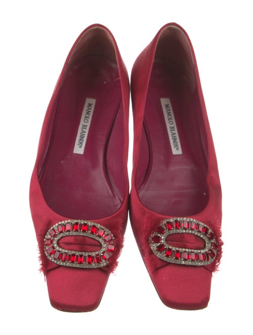 Manolo Blahnik Hangisi Satin Ballet Flats