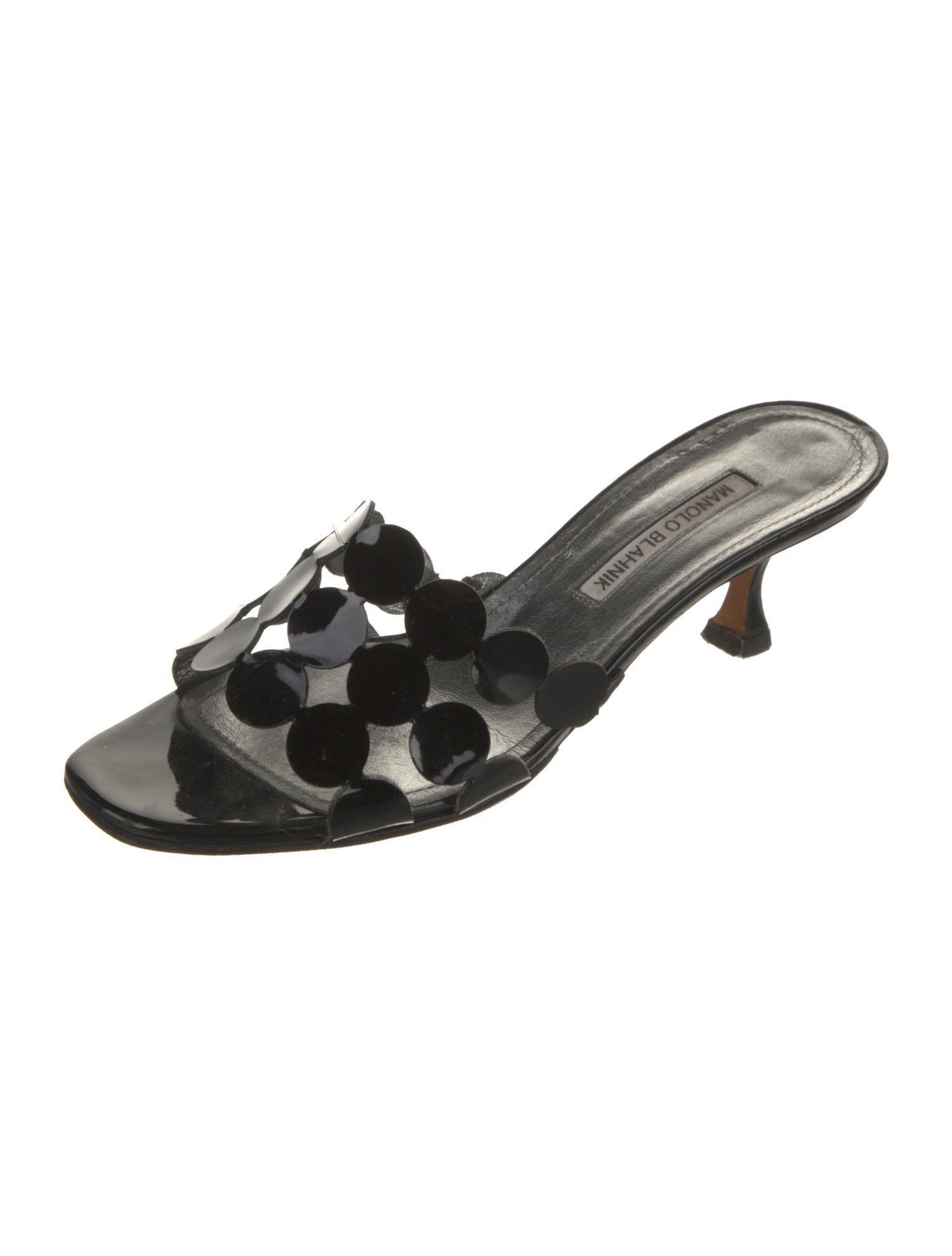 Manolo Blahnik Patent Leather Slides