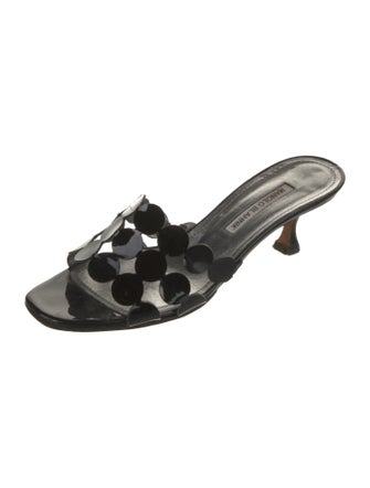 Manolo Blahnik Patent Leather Slides