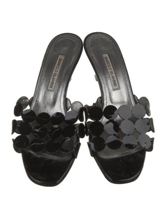Manolo Blahnik Patent Leather Slides