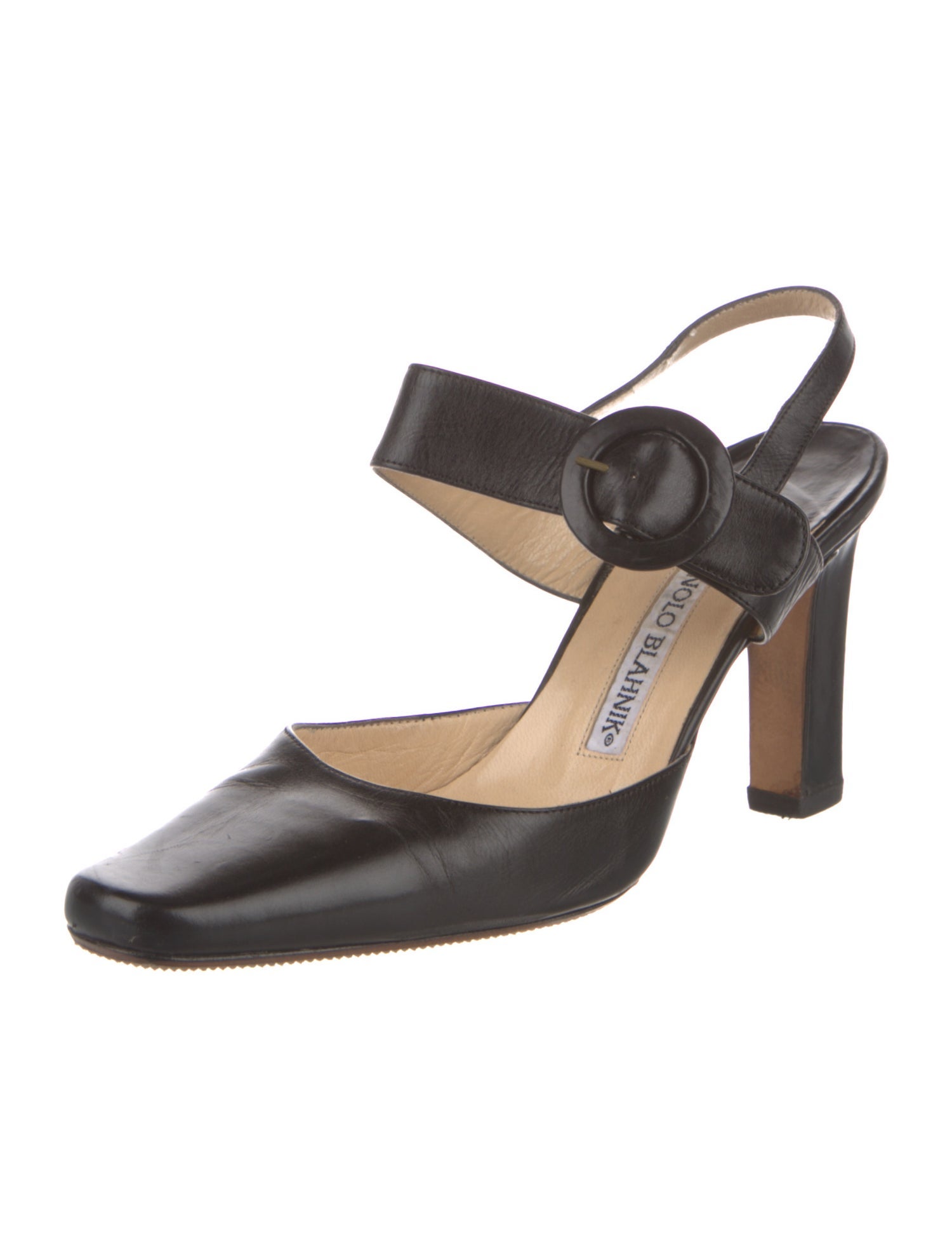 Manolo Blahnik Leather Slingback Pumps