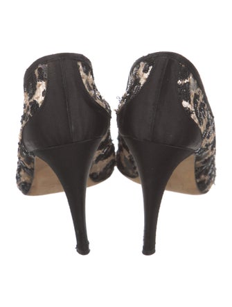 Manolo Blahnik Mesh Sequin Embellishments Pumps