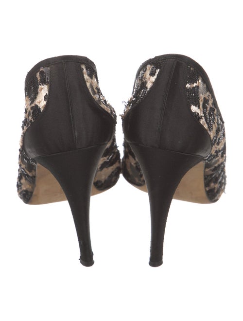 Manolo Blahnik Mesh Sequin Embellishments Pumps