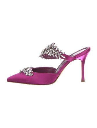 Manolo Blahnik Lurum Satin Mules