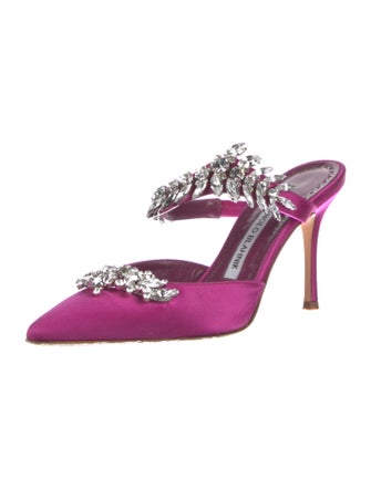Manolo Blahnik Lurum Satin Mules