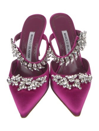 Manolo Blahnik Lurum Satin Mules