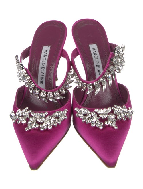 Manolo Blahnik Lurum Satin Mules