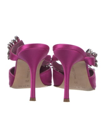 Manolo Blahnik Lurum Satin Mules