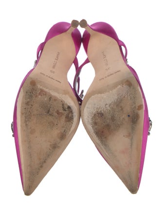 Manolo Blahnik Lurum Satin Mules