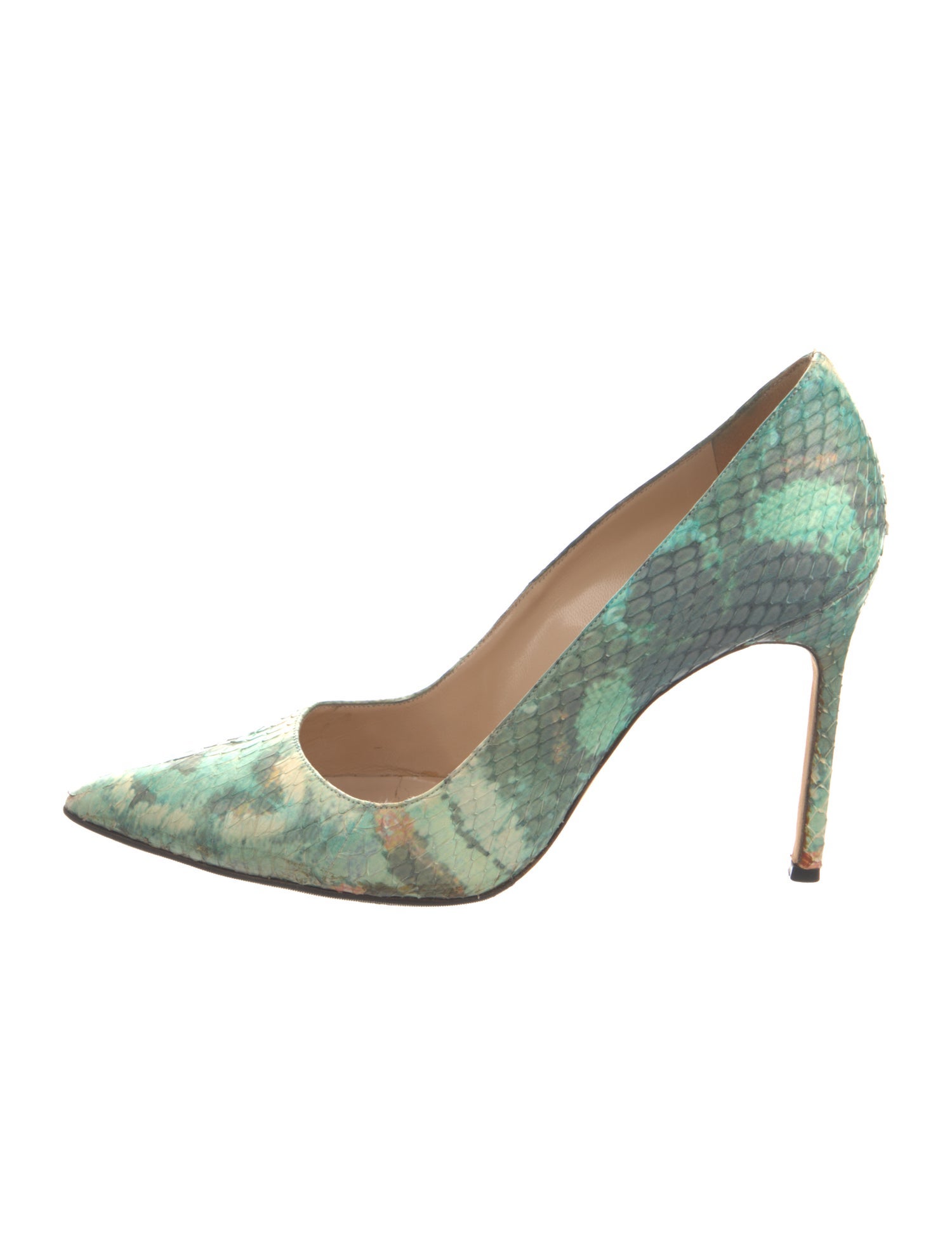 Manolo Blahnik Snakeskin Tie-Dye Print Pumps