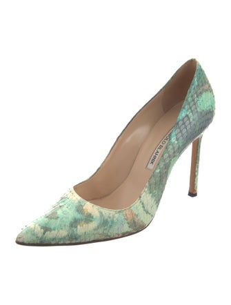 Manolo Blahnik Snakeskin Tie-Dye Print Pumps