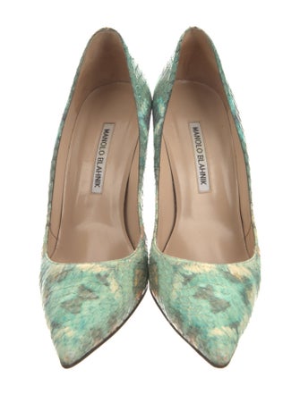 Manolo Blahnik Snakeskin Tie-Dye Print Pumps