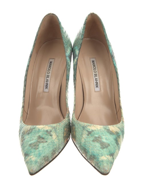 Manolo Blahnik Snakeskin Tie-Dye Print Pumps
