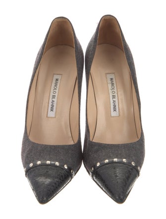 Manolo Blahnik Studded Accents Pumps