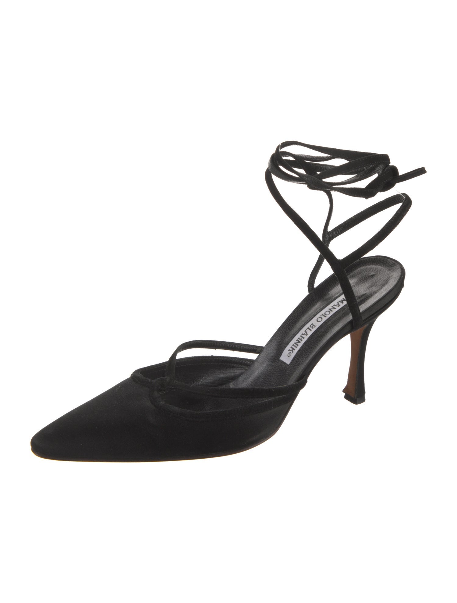 Manolo Blahnik Satin Colorblock Pattern Pumps