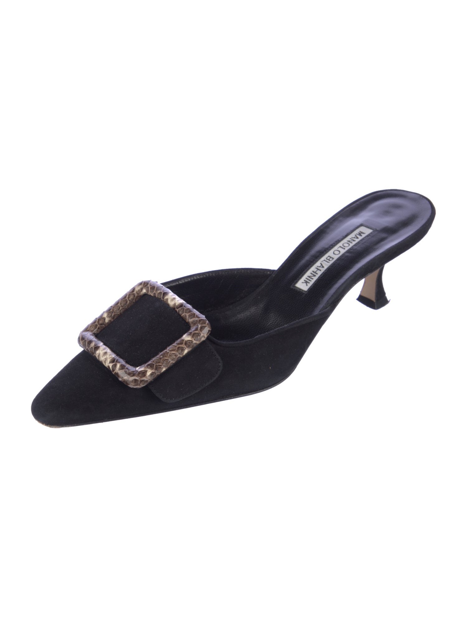 Manolo Blahnik Maysale Suede Mules