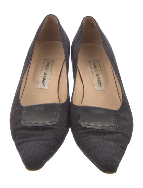 Manolo Blahnik Suede Lasercut Accents Pumps