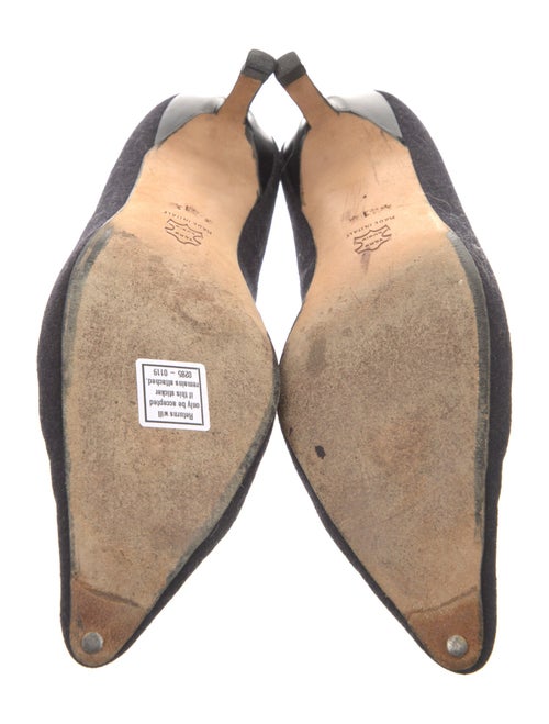 Manolo Blahnik Suede Lasercut Accents Pumps