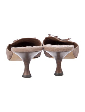 Manolo Blahnik Suede Mules