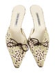 Manolo Blahnik Canvas Printed Mules