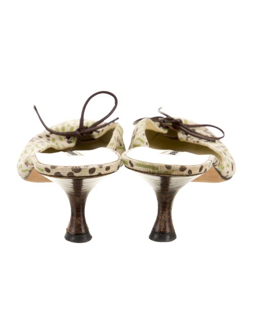 Manolo Blahnik Canvas Printed Mules