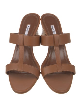 Manolo Blahnik Kesbihi Leather Slides