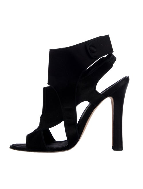 Manolo Blahnik Satin Slingback Sandals