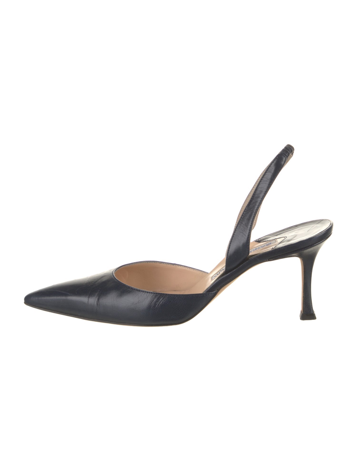 Manolo Blahnik Carolyne Leather Slingback Pumps