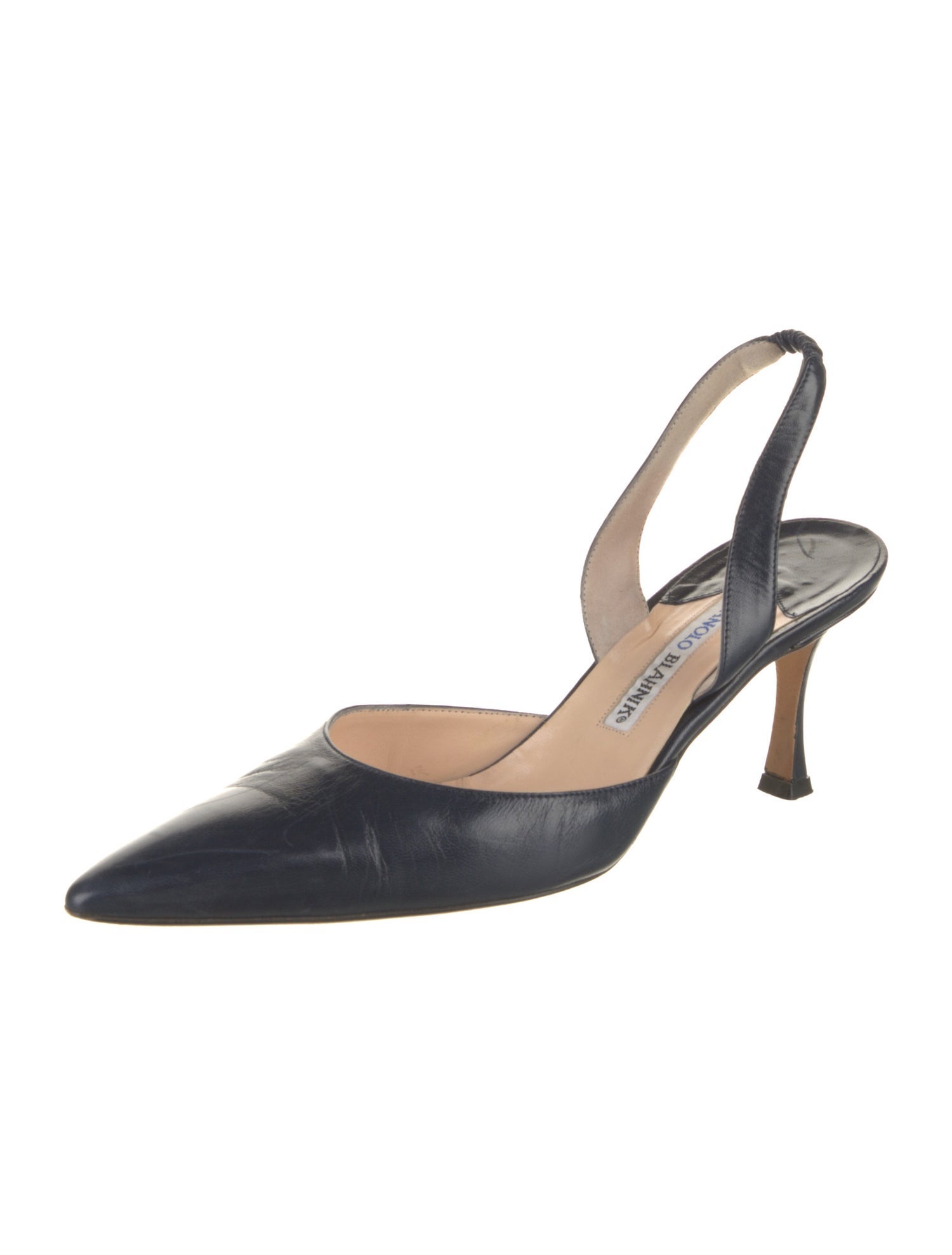 Manolo Blahnik Carolyne Leather Slingback Pumps
