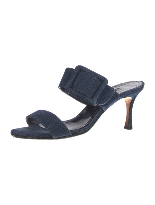 Manolo Blahnik Denim Slides